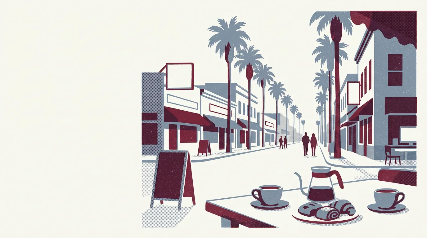 Illustration of coffee shops in Mountain View