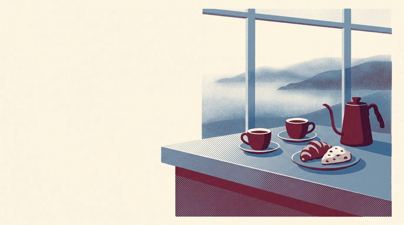 Illustration of coffee shops in the Bay Area