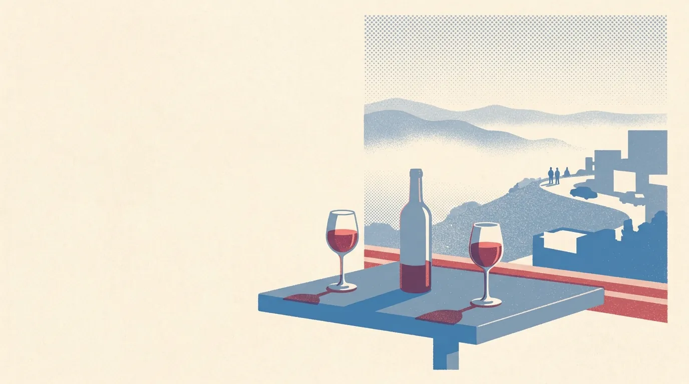 Illustration of wine bars in the Bay Area