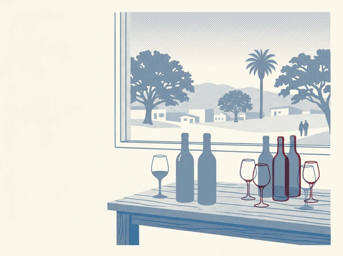Illustration of wine bars in Oakland