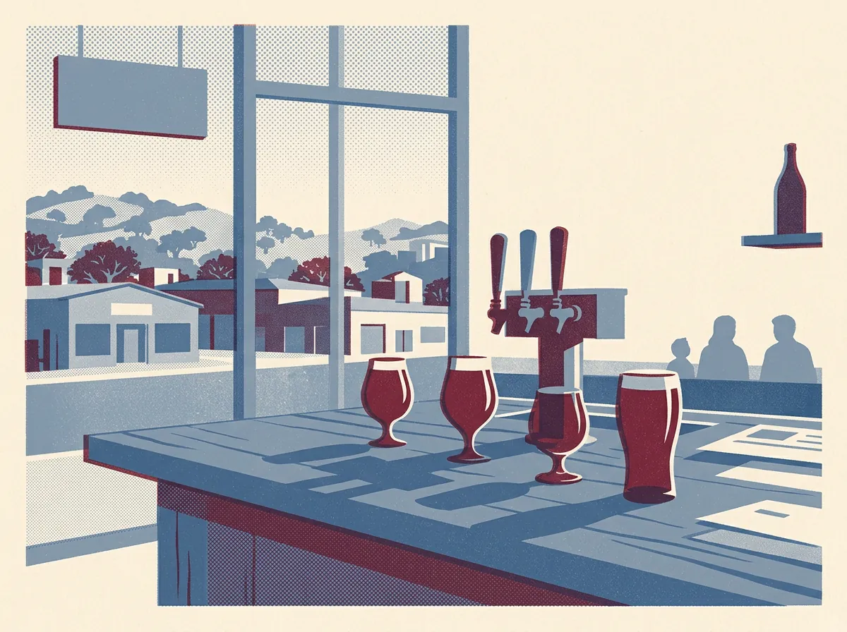 Illustration of breweries and cideries in Oakland