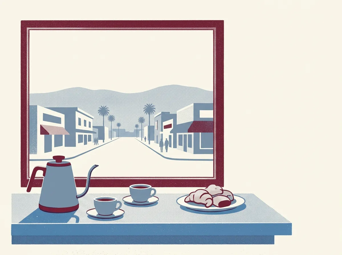 Illustration of coffee shops in Mountain View