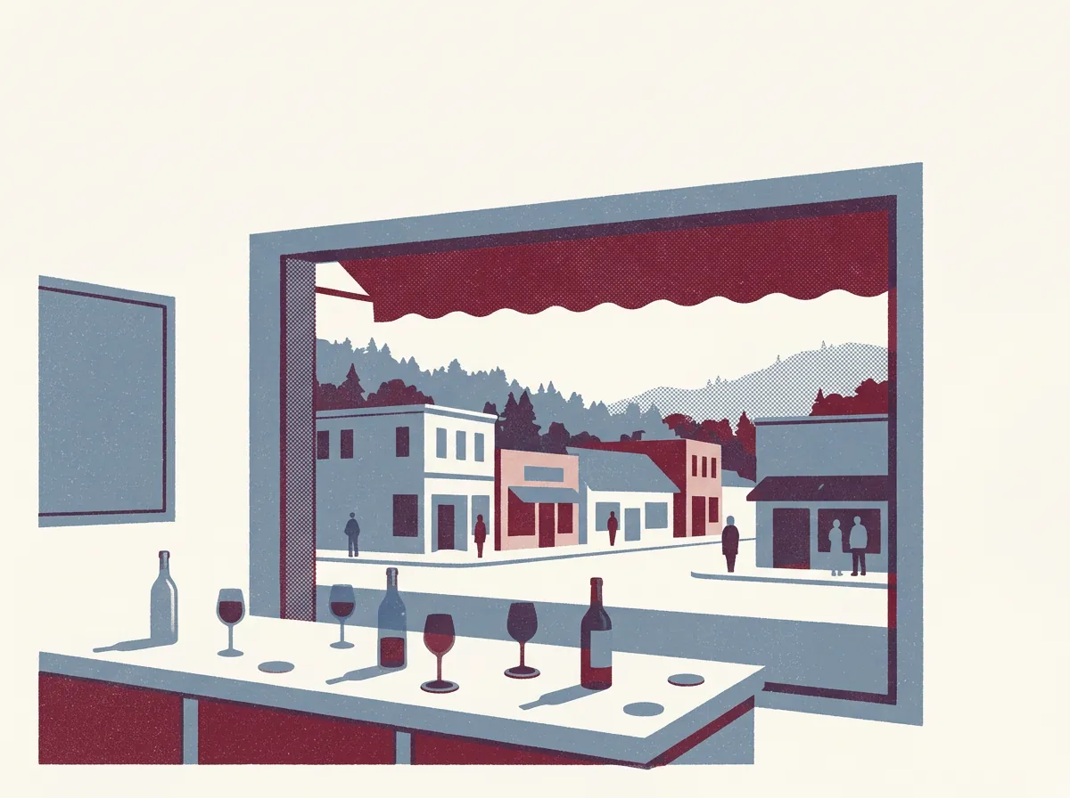 Illustration of wine bars in Los Gatos